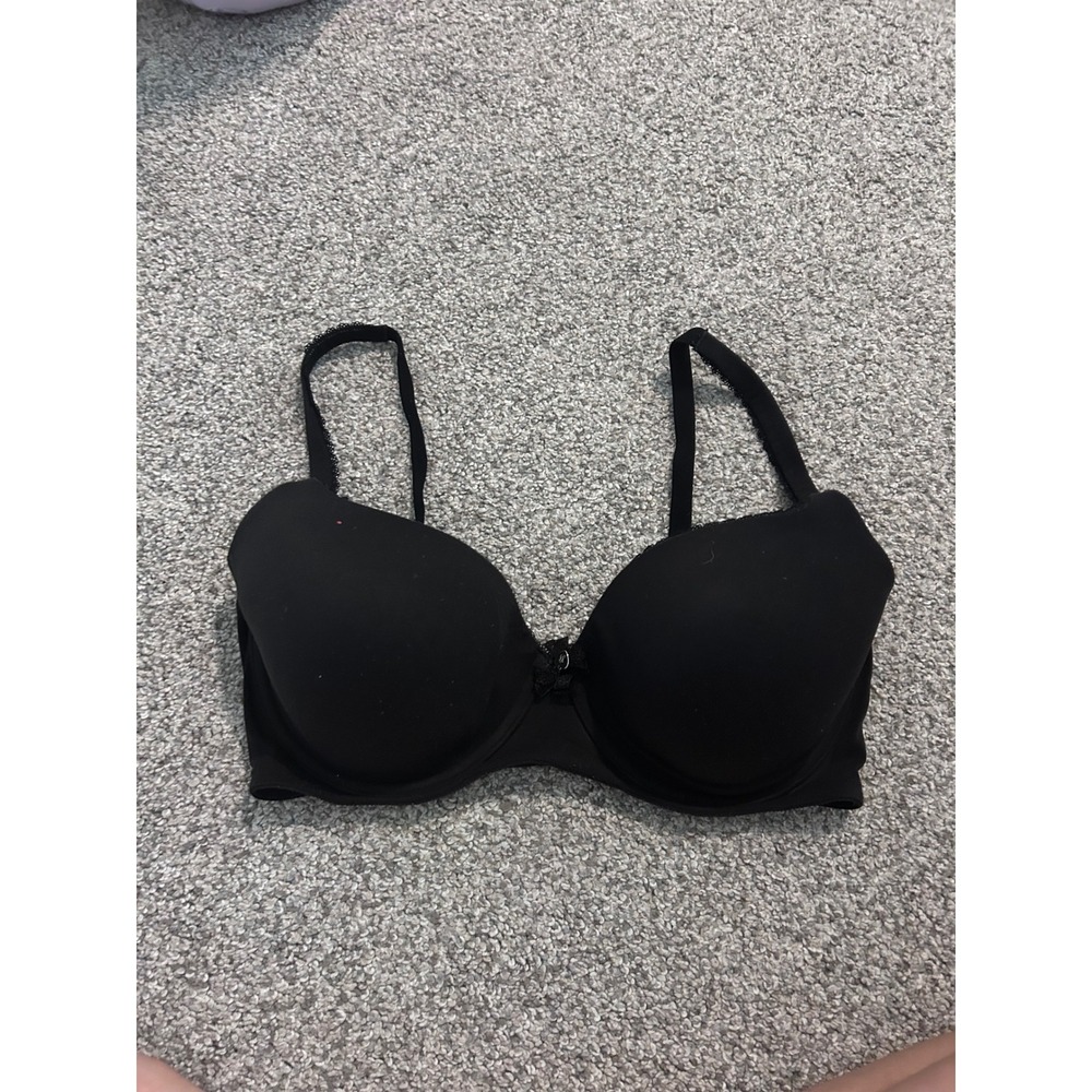 Victoria's Secret Body by Victoria Lined Demi Bra‎ Black Underwire 36D Lace Trim
